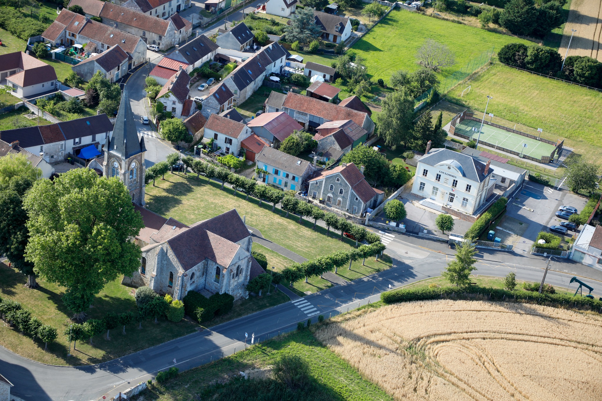 Vue aérienne de Coulommes